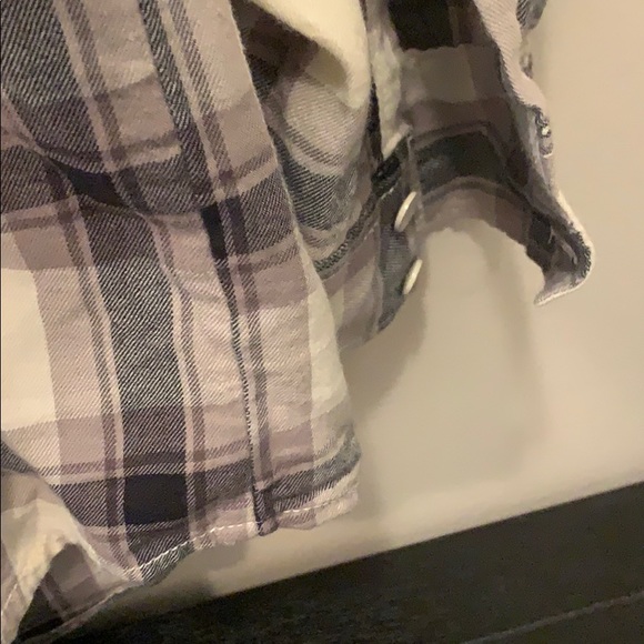 Button Down Flannel Sequin Button Down Plaid Shirt - Picture 9 of 9